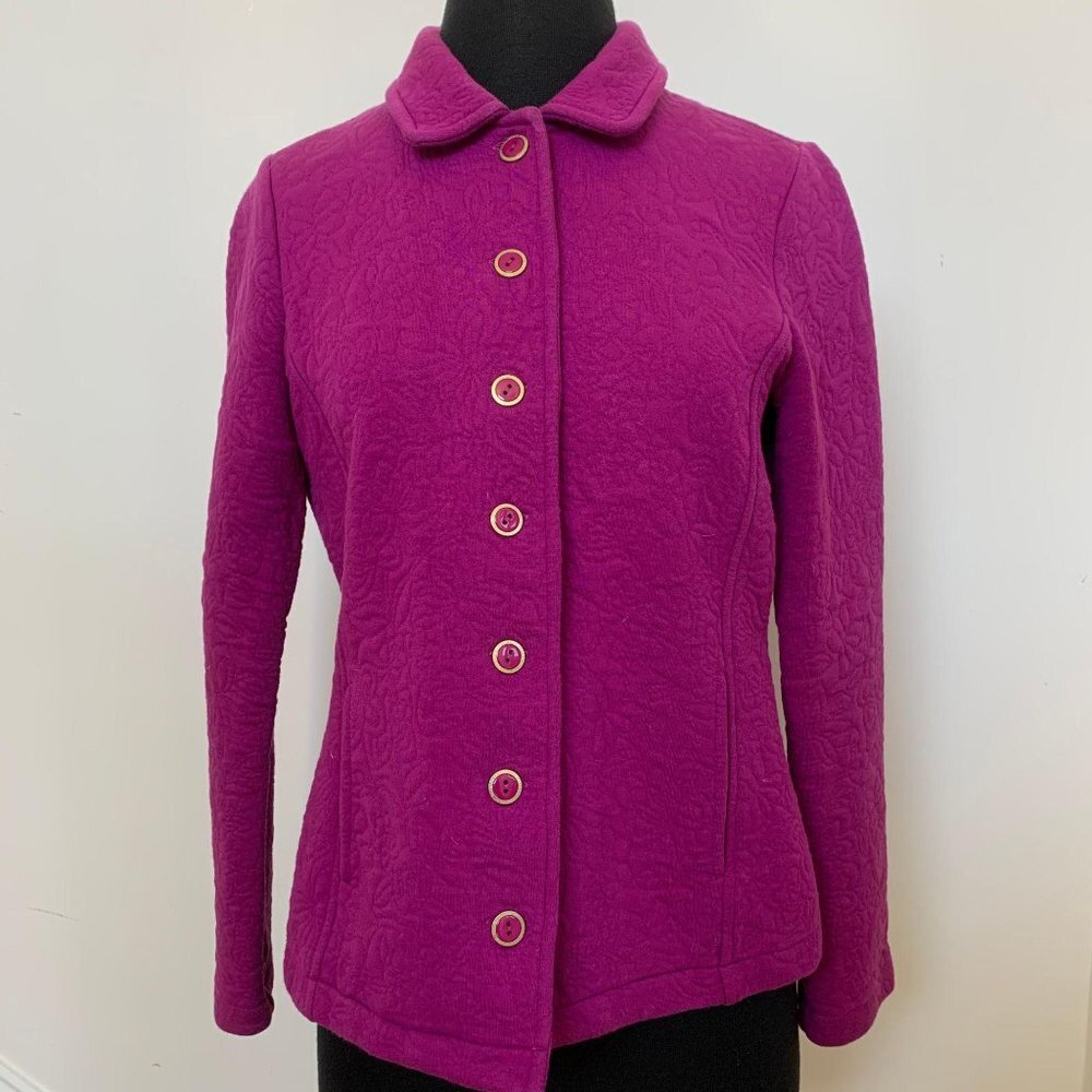 Isaac Mizrahi Sz XXSmall Fushia women Jacket butto - Picture 1 of 6
